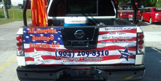 all american roofing & exteriors tailgate wrap