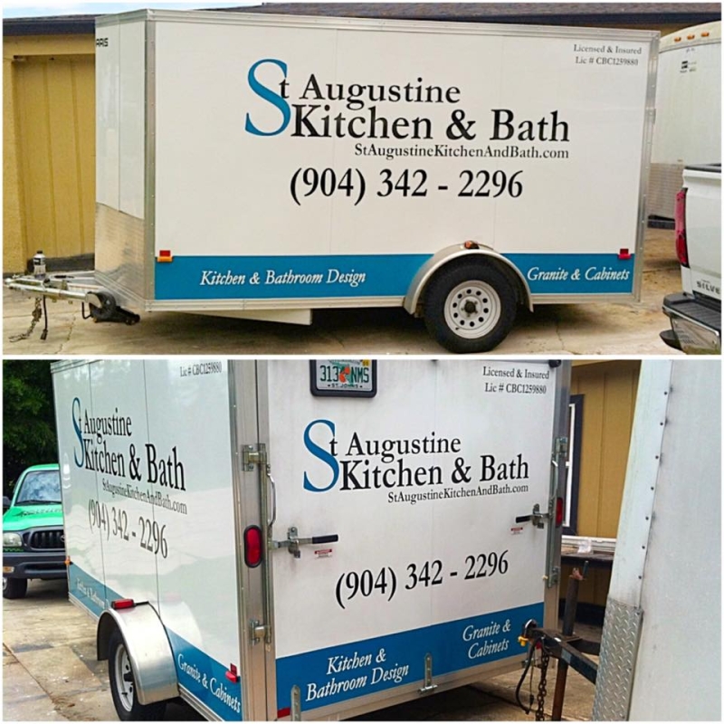 st. augustine kitchen & bath trailer lettering